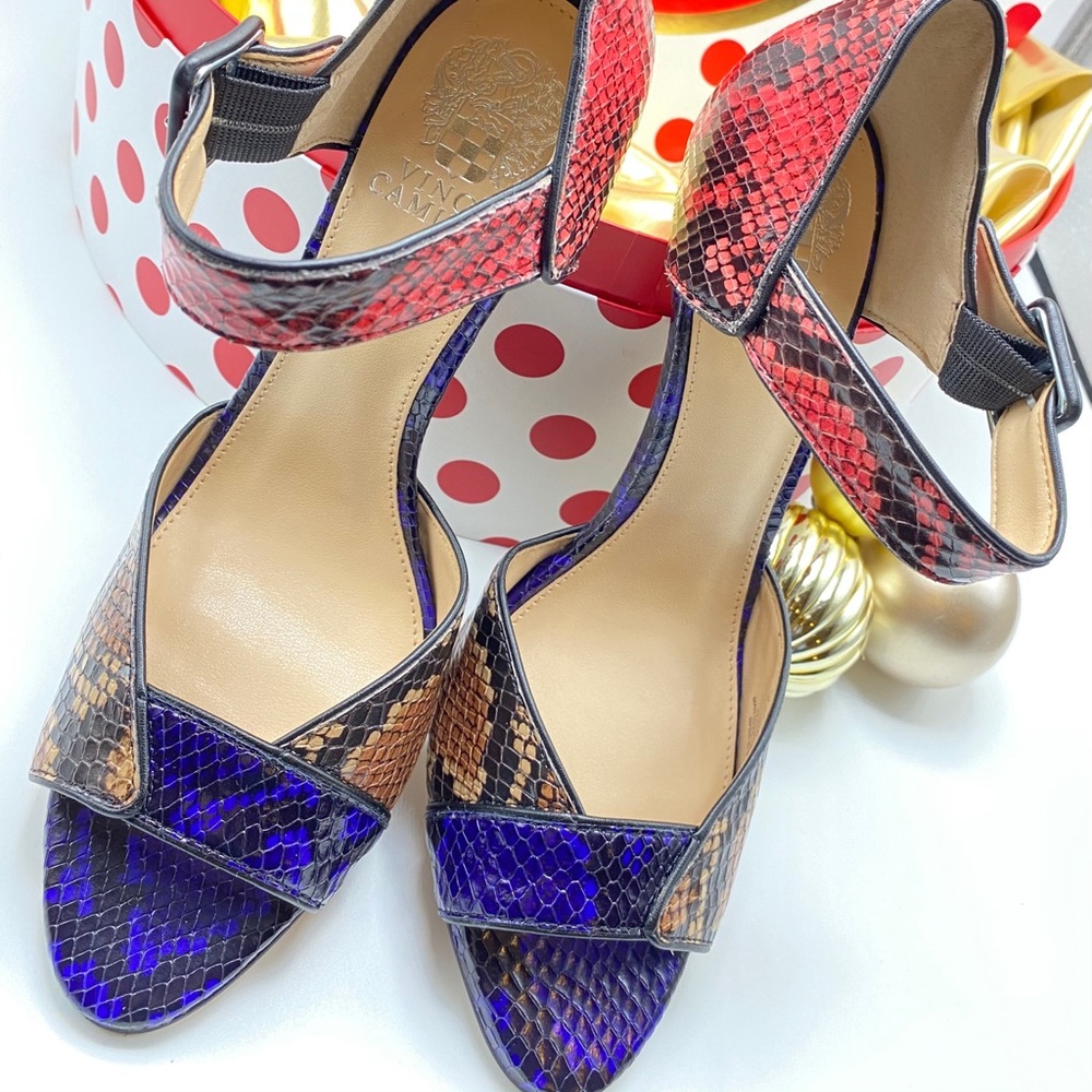 Snakeskin Color Blocked Heels by Vince Camuto